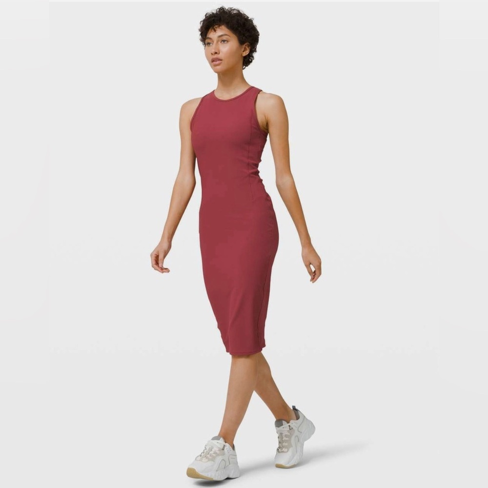 lululemon athletica Sleeveless Midi Dress in Berry